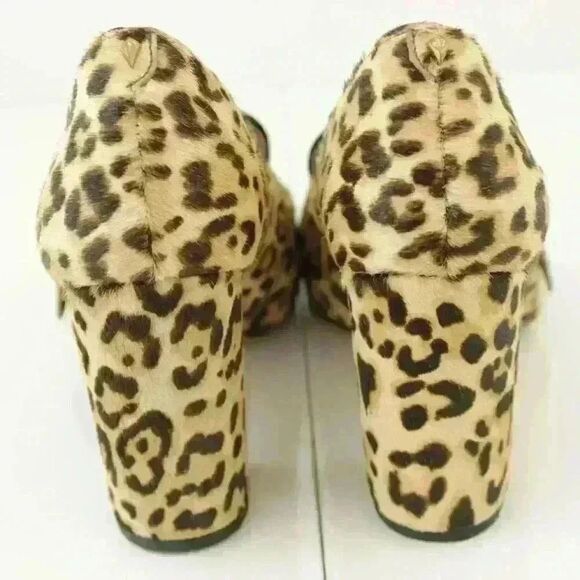 Sam Edelman Stilson Calf Hair Leopard Block Heel Loafers Pumps Shoes Size 7 M - Picture 3 of 8